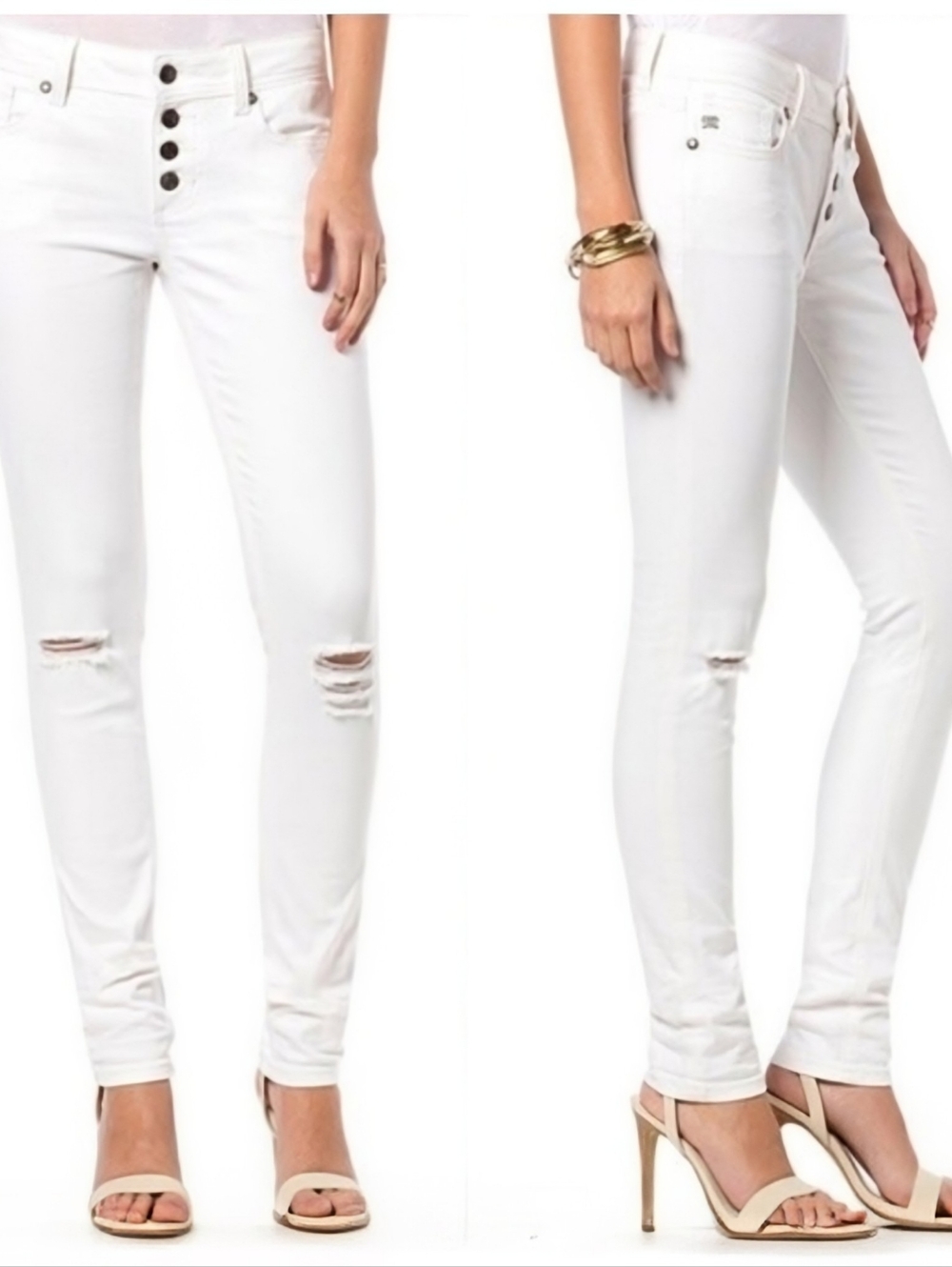 Miss Me White Mid-Rise Skinny Jeans with Button Fly Women's 28 Retro 90's/Y2K